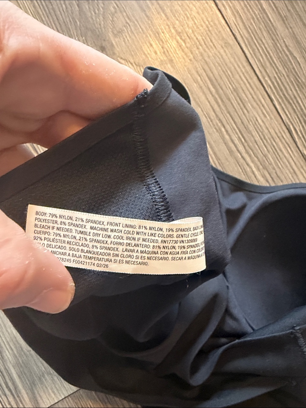 All In Motion Black Racerback Longline Bra / Cropped Tank - Picture 4 of 5